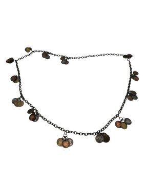 Vintage French Centime Charm Chain Belt Multi-Tone Metal Lobster Clasp 44"